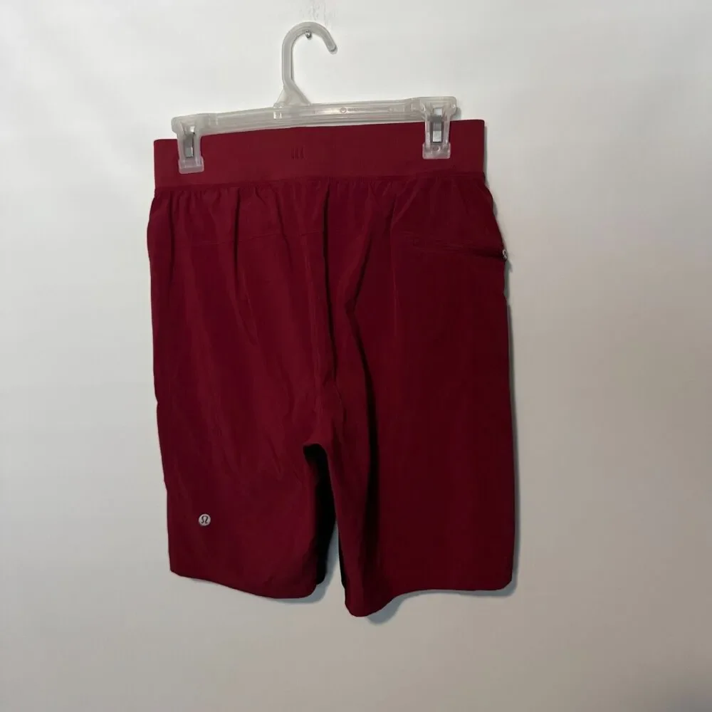 Lululemon THE Shorts Mens Small Red Lined Workout Train Gym Performance Stretch